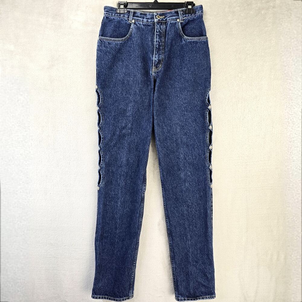 Vintage Lawman Jeans Womens 29x34 Bareback Peek A Boo High Rise Western Cowgirl